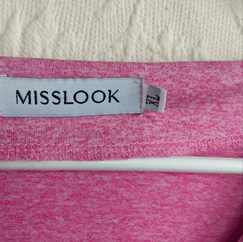 Misslook XL Pink Western T-shirt, Floral Pink Top, Bohemian V Neck Blouse - Picture 4 of 5